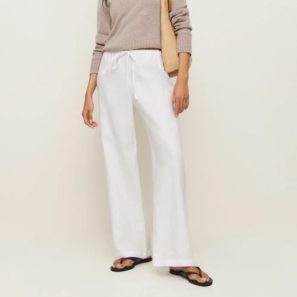 Reformation Olina Linen Pants in White